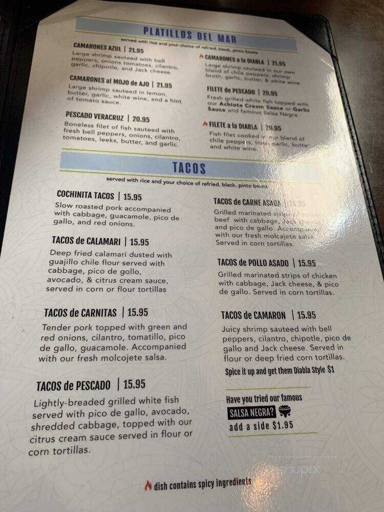 Rio Azul Mexican Bar Grill - Palm Springs, CA menu_pic