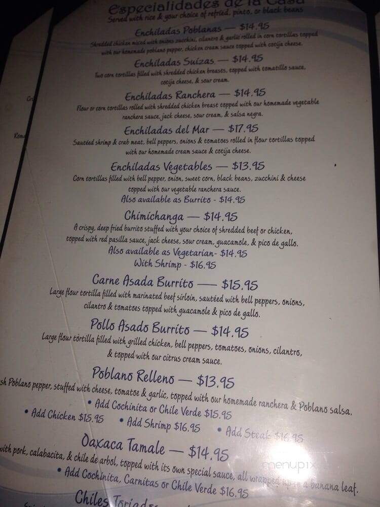 Rio Azul Mexican Bar Grill - Palm Springs, CA menu_pic