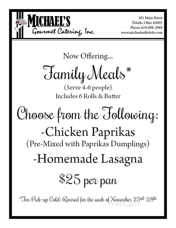 Michael's Cafe Bakery - Toledo, OH menu_pic