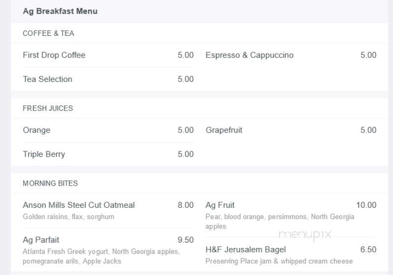 Atlanta Grill - Atlanta, GA menu_pic