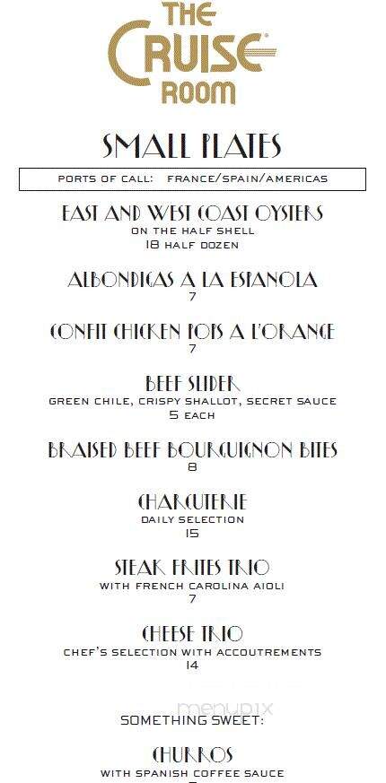 The Cruise Room - Denver, CO menu_pic