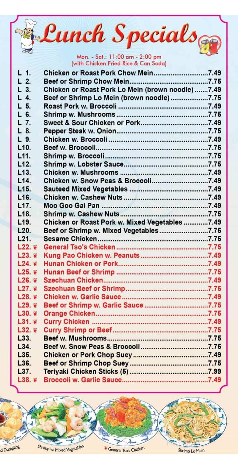 China One - Sheboygan Falls, WI menu_pic
