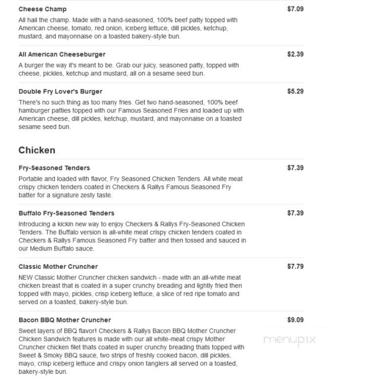 Rally's Hamburgers - Niles, OH menu_pic