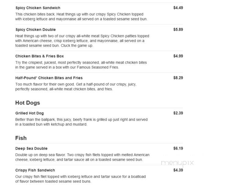 Rally's Hamburgers - Niles, OH menu_pic