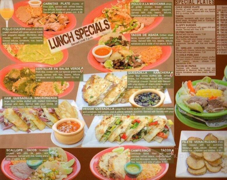 El Mirador - Northglenn, CO menu_pic