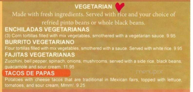 El Mirador - Northglenn, CO menu_pic