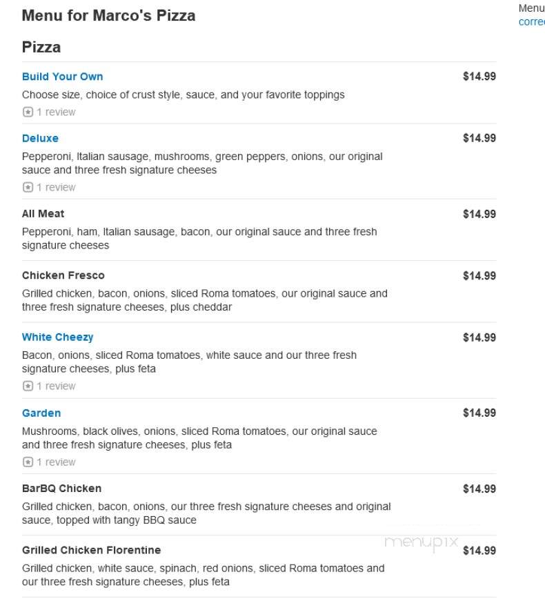 Marco's Pizza - Noblesville, IN menu_pic