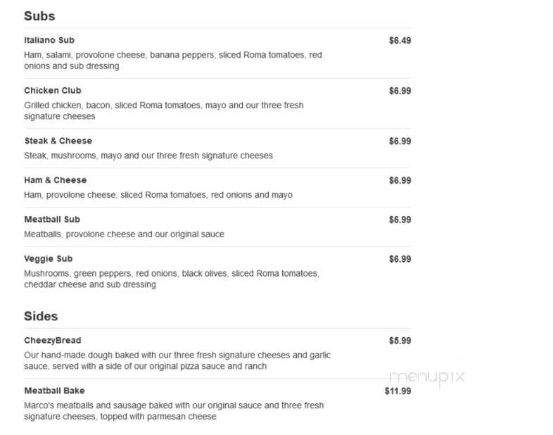 Marco's Pizza - Noblesville, IN menu_pic