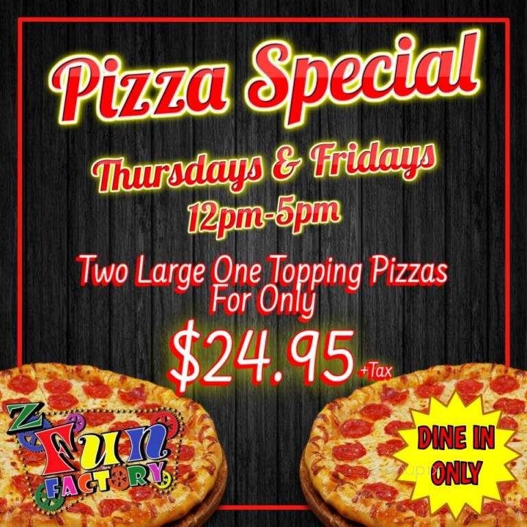 Z Fun Factory - Yuma, AZ menu_pic