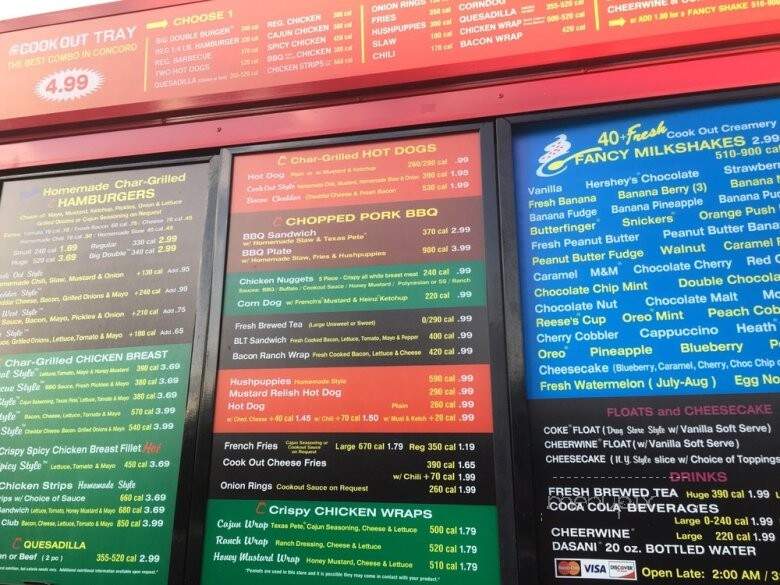 Cook Out - Concord, NC menu_pic