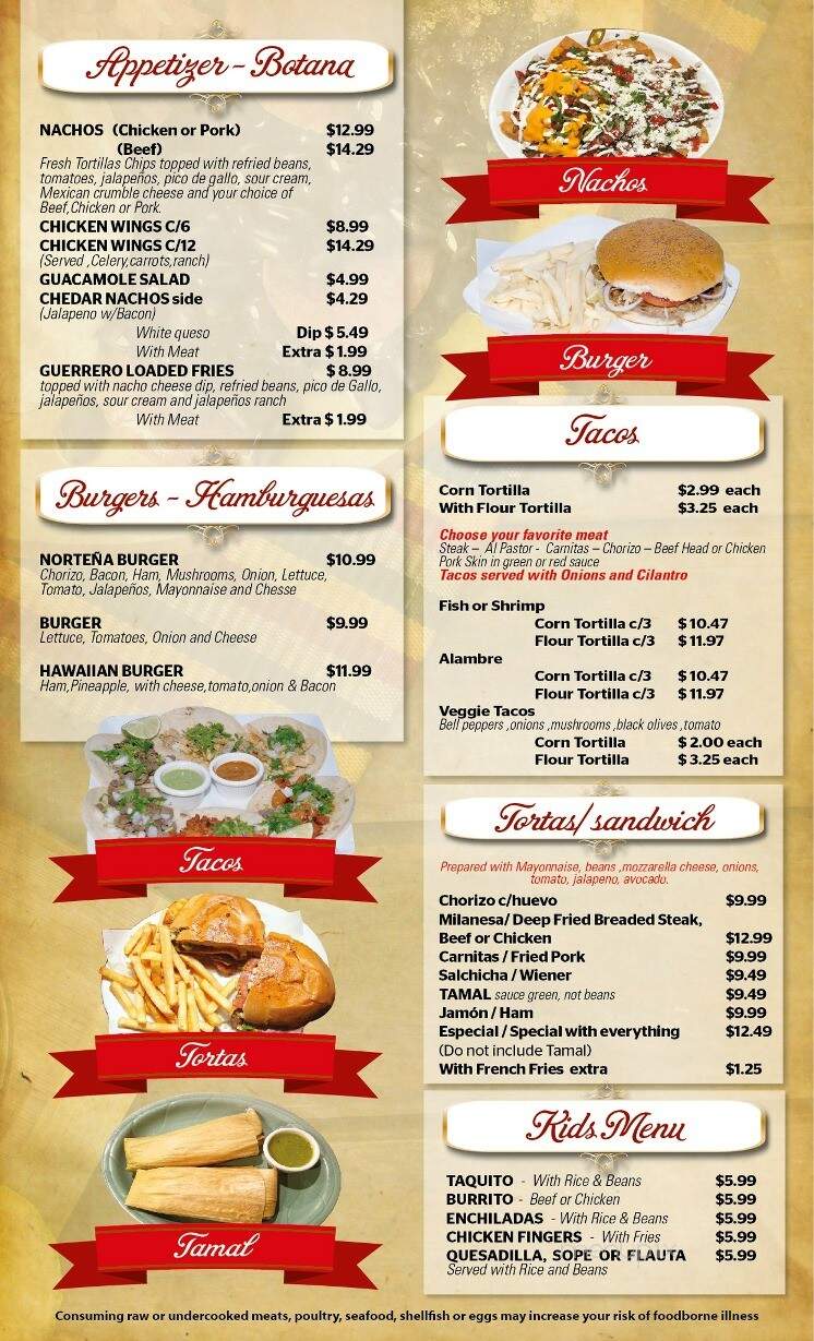 Guerrero's Bakery and Mexican Restaurant - Sarasota, FL menu_pic