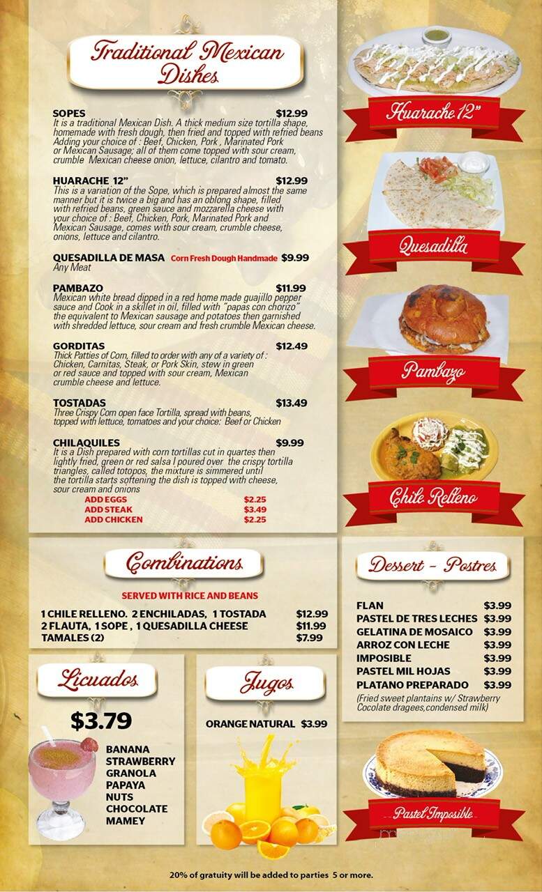 Guerrero's Bakery and Mexican Restaurant - Sarasota, FL menu_pic