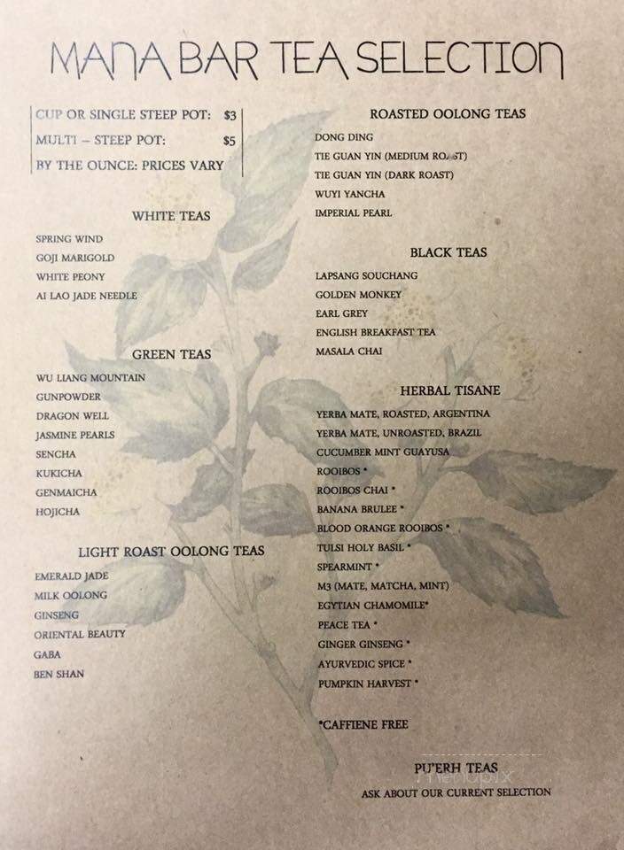 Mana Bar: Artisan Tea Lounge - Lawrence, KS menu_pic