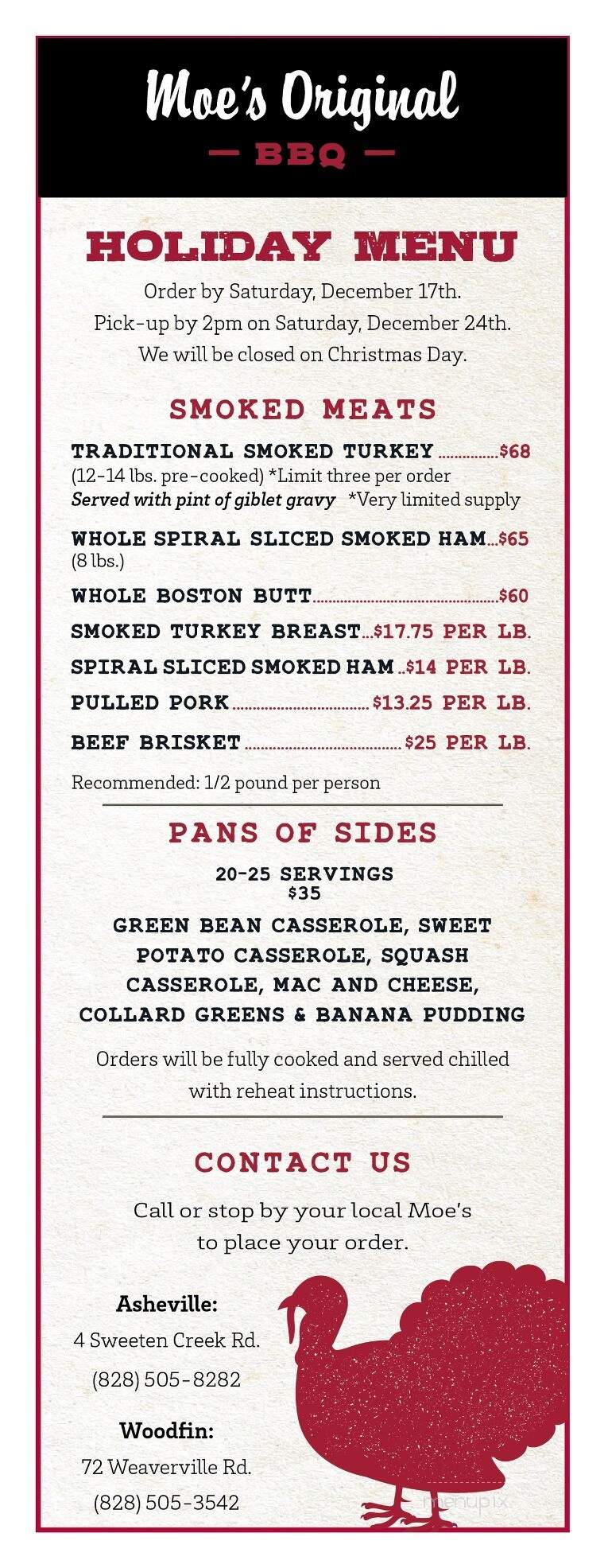 Moe's Original Barbeque - Woodfin, NC menu_pic