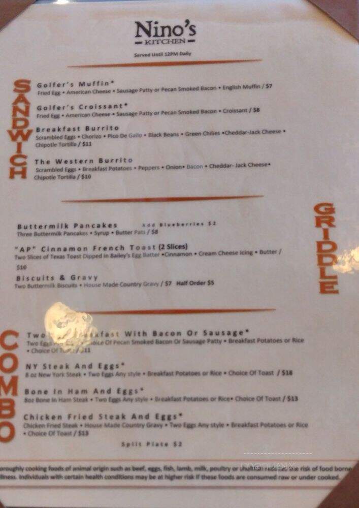 Nino's Kitchen - Las Vegas, NV menu_pic