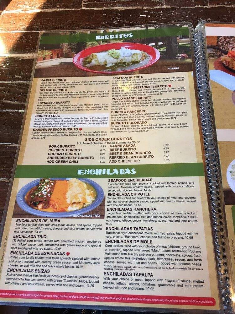 Guadalajara Mexican Restaurant - Wheatland, WY menu_pic