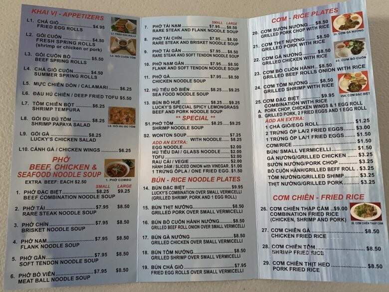 Pho Lucky Noodle House - Marina, CA menu_pic