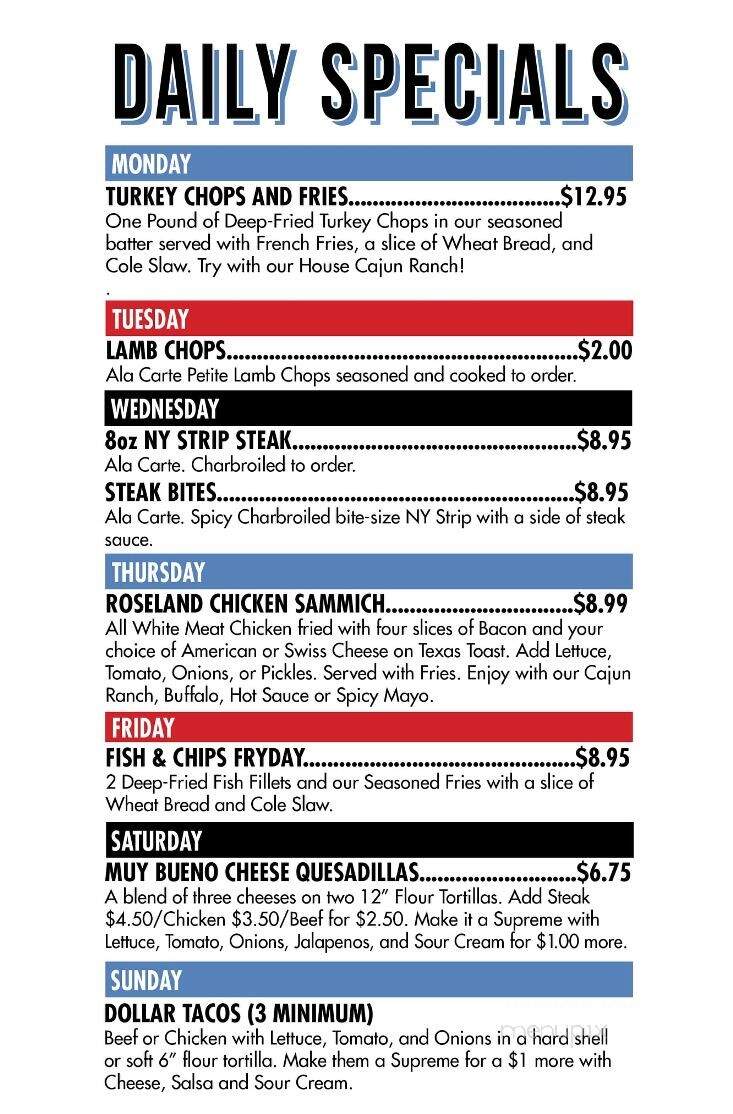 Roseland Bar and Grill - Detroit, MI menu_pic