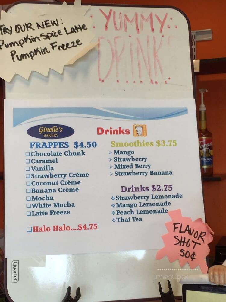 Ginelle's Bakery - Elk Grove, CA menu_pic