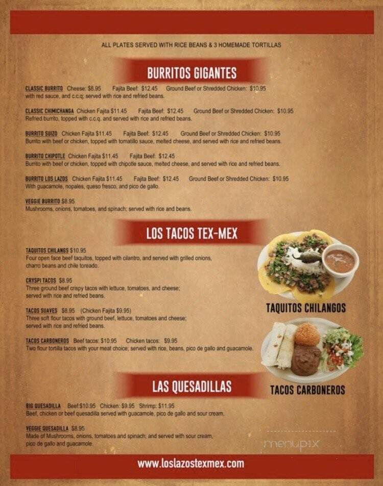 Los Lazos - Galveston, TX menu_pic