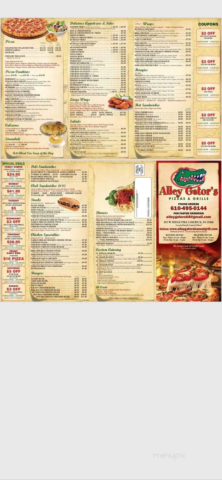 Alley Gators Spt Bar & Grill - Limerick, PA menu_pic