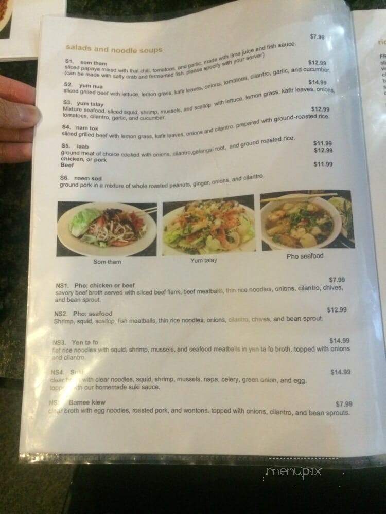 Thai Chalurn - San Antonio, TX menu_pic