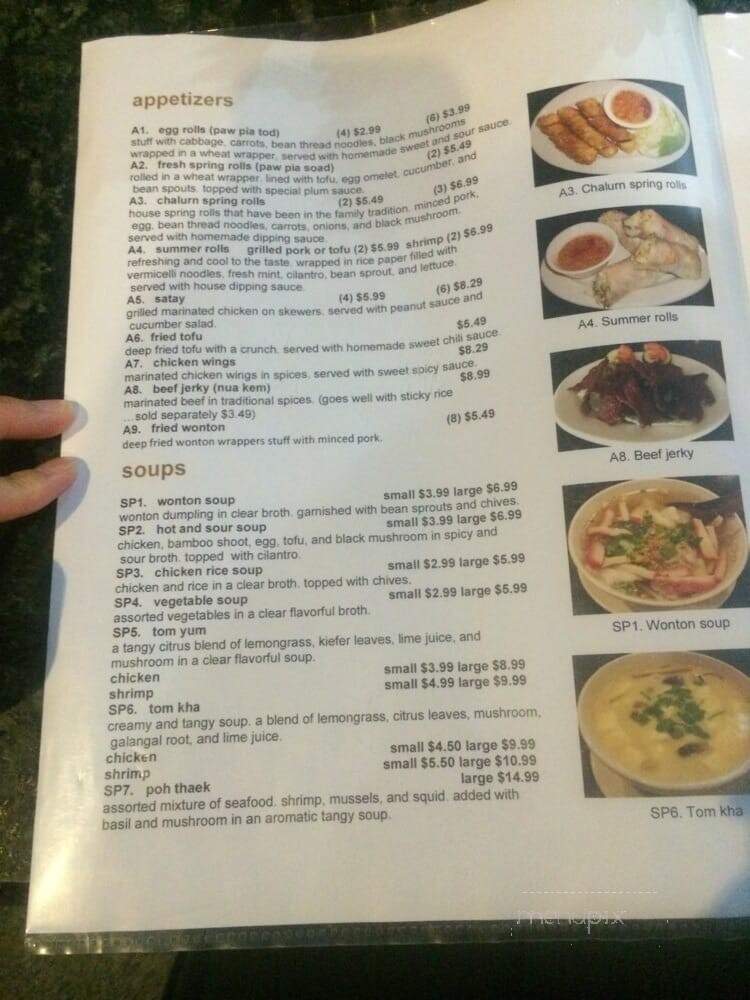 Thai Chalurn - San Antonio, TX menu_pic