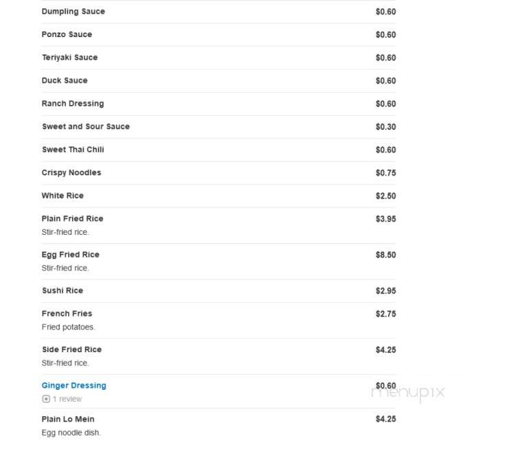 Suki Sushi Asian Cuisine - Loganville, GA menu_pic