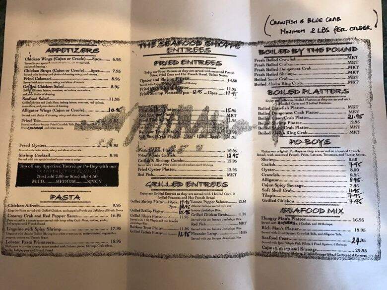Seafood Shoppe - Houston, TX menu_pic