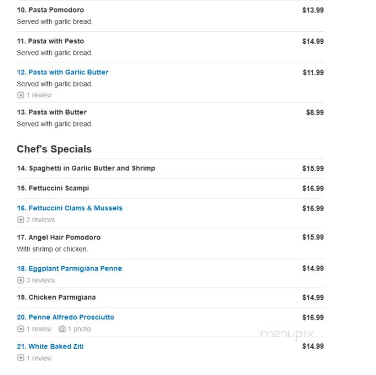 George's Cucina Italiana - Glendale, CA menu_pic