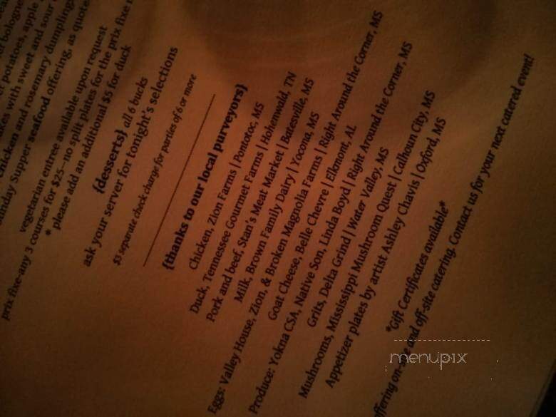 Ravine - Oxford, MS menu_pic