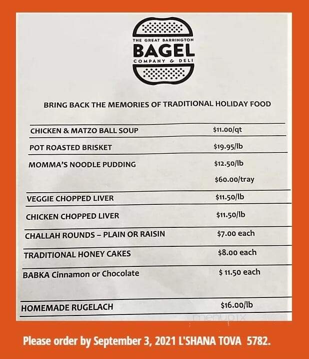 Great Barrington Bagel Co Incorporated - Great Barrington, MA menu_pic