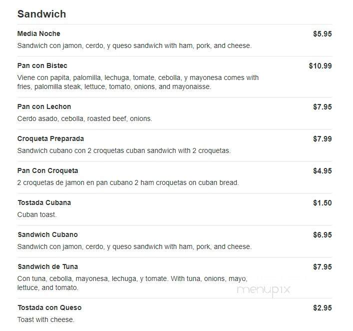 Maruch Restaurant - Hialeah, FL menu_pic