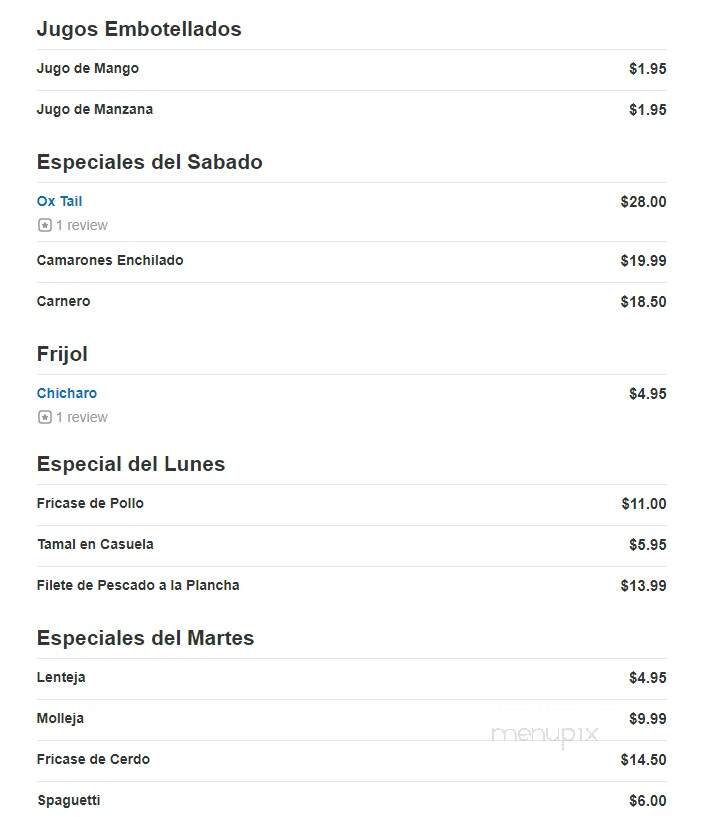 Maruch Restaurant - Hialeah, FL menu_pic