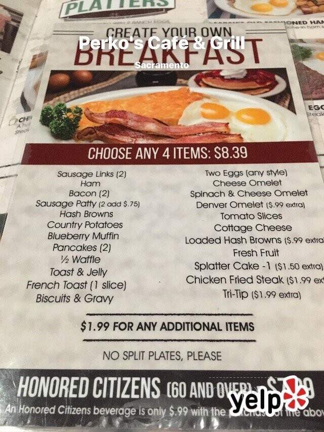 Perko's Cafe-Grill - Sacramento, CA menu_pic