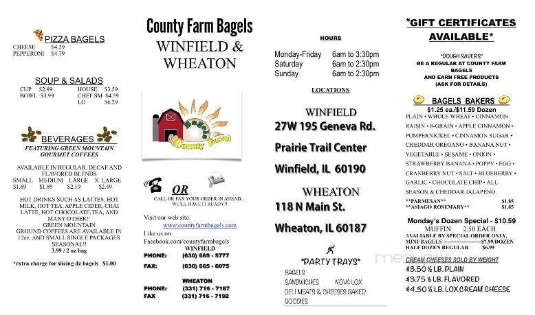 County Farm Bagels Co - Winfield, IL menu_pic