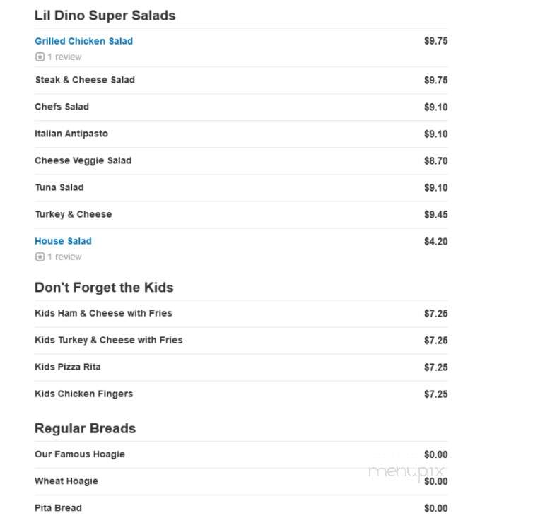 Lil Dino Subs - Pinehurst, NC menu_pic