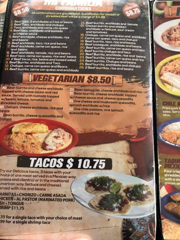 Mi Familia Mexican Restaurant - Kokomo, IN menu_pic