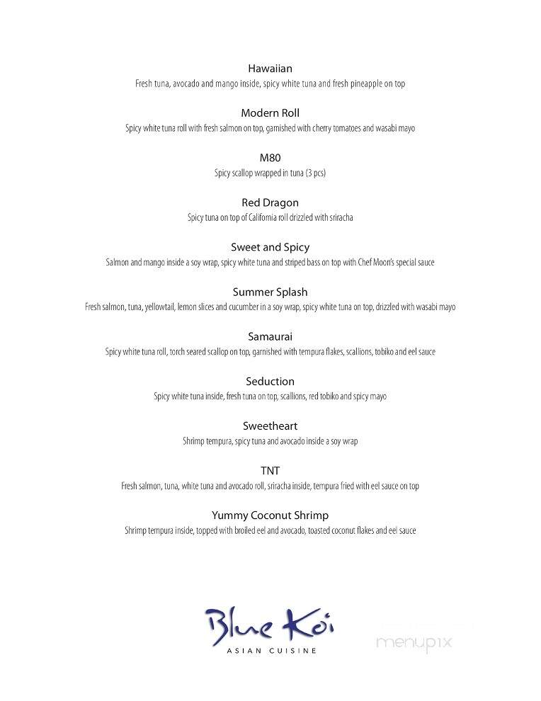 Blue Koi - Hanover, PA menu_pic