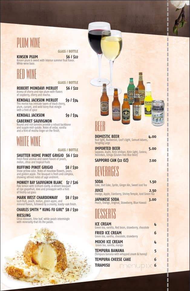 Sakura Garden Japanese Cuisine - Hastings On Hudson, NY menu_pic