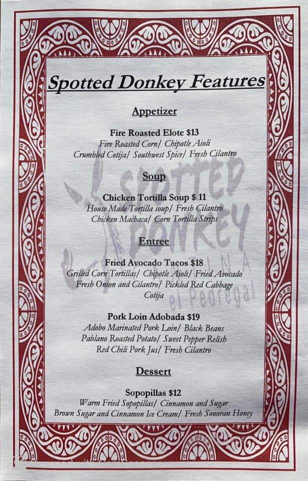 Spotted Donkey Cantina - Scottsdale, AZ menu_pic