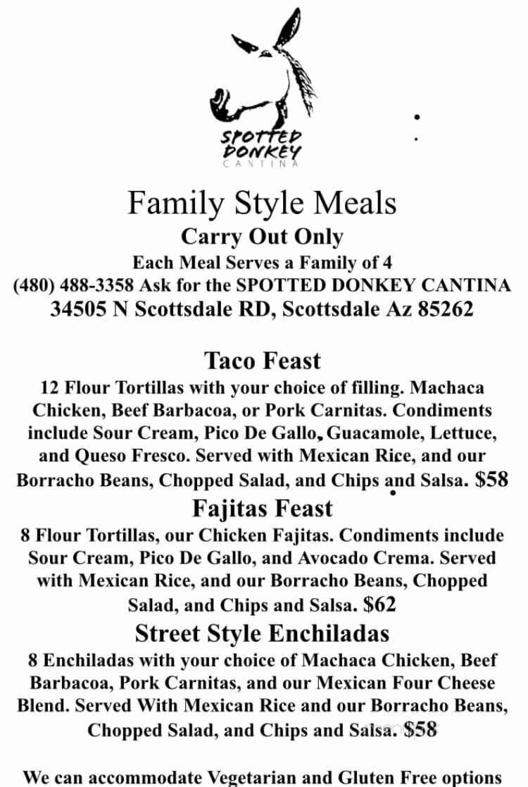 Spotted Donkey Cantina - Scottsdale, AZ menu_pic
