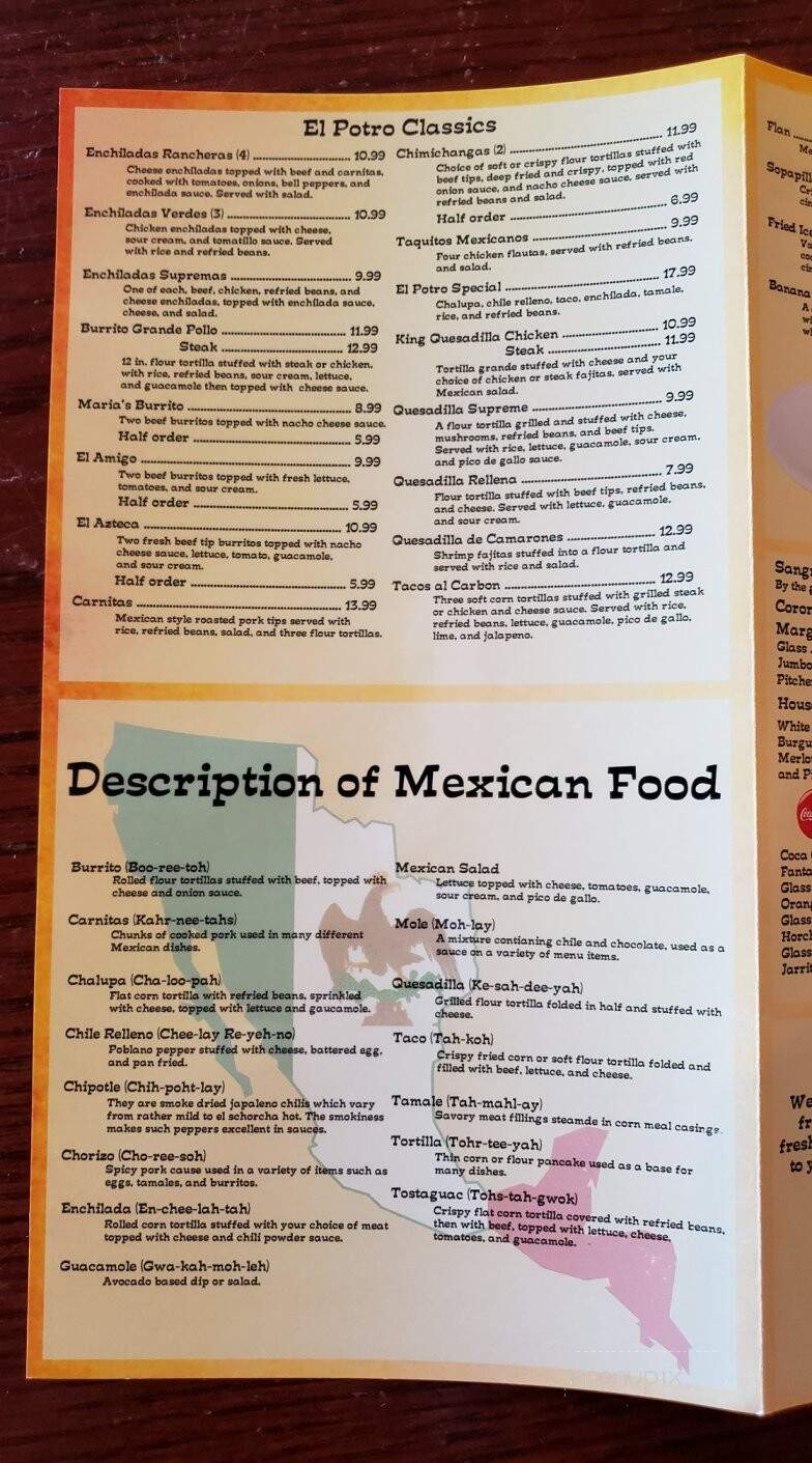 El Potro Mexican Restaurant - Winter Park, FL menu_pic