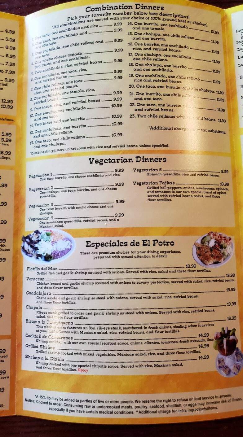 El Potro Mexican Restaurant - Winter Park, FL menu_pic