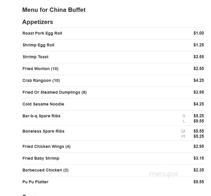China Buffet - South Haven, MI menu_pic