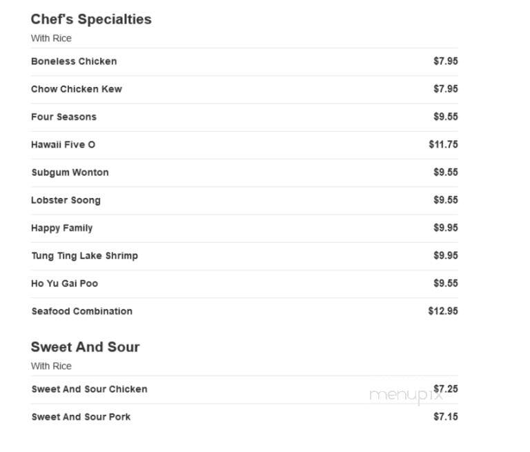 China Buffet - South Haven, MI menu_pic