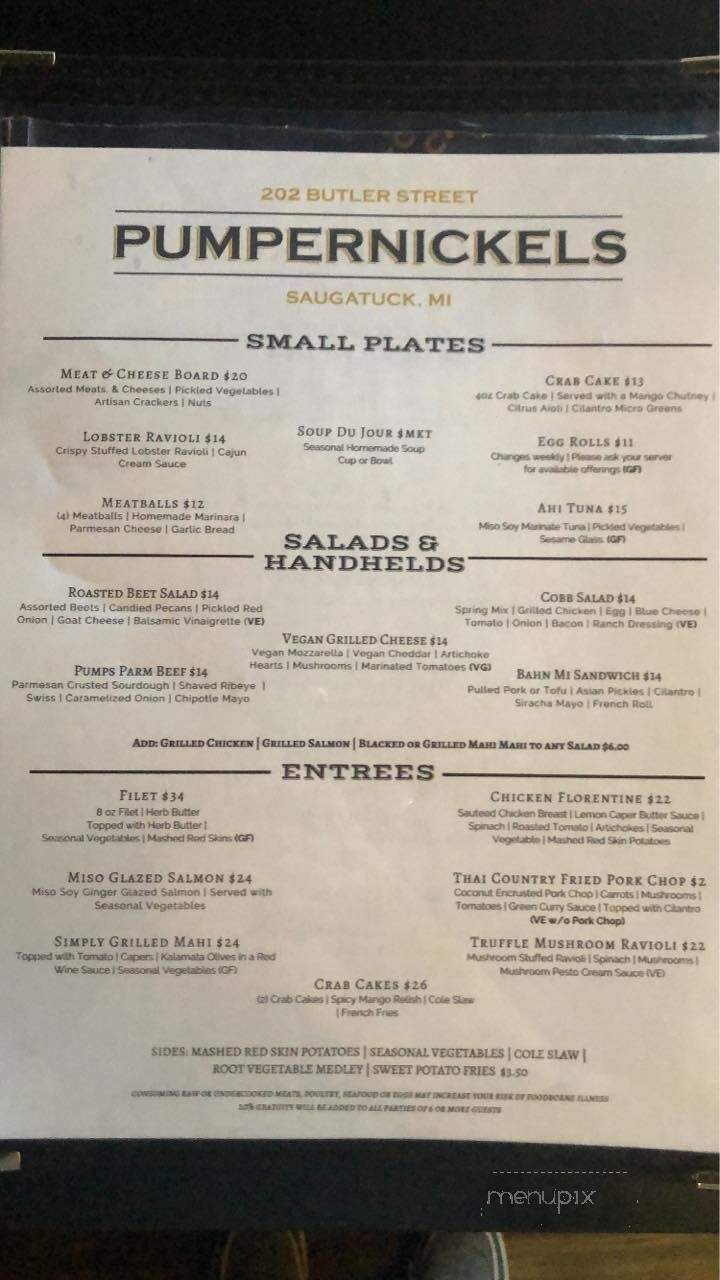 Pumpernickels - Saugatuck, MI menu_pic
