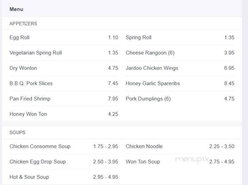 Ray's Chinese Restaurant - Guelph, ON menu_pic