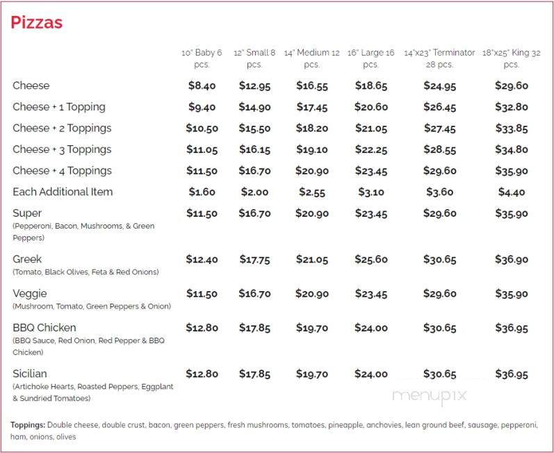 Franco's Restaurants - Windsor, ON menu_pic