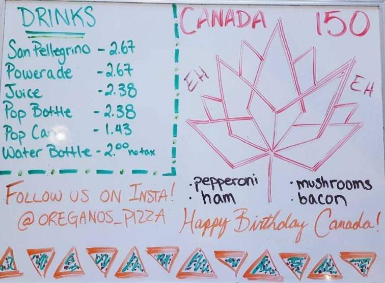 Oregano's Pizza - Victoria, BC menu_pic